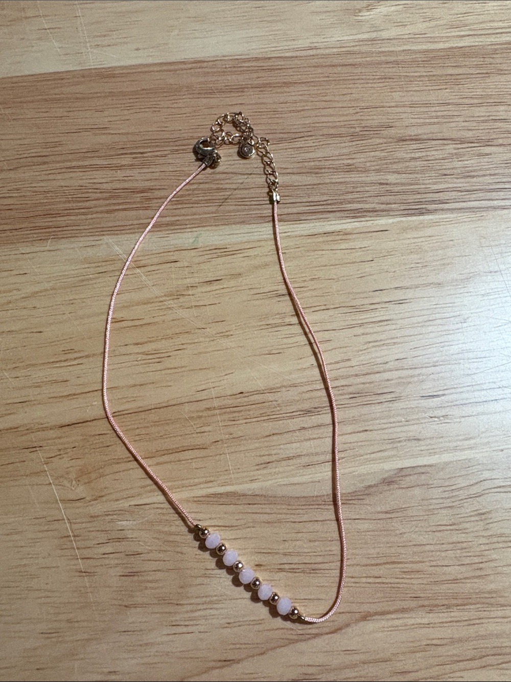 LC Lauren Conrad Pink and Gold Beaded Choker Necklace